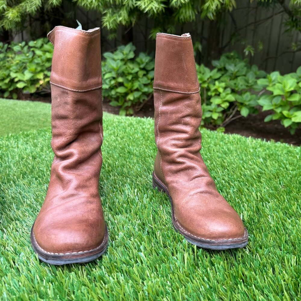 Fiorentini + Baker Eternity Ella Brown Fold Down Leather Boots Women's Size 8.5